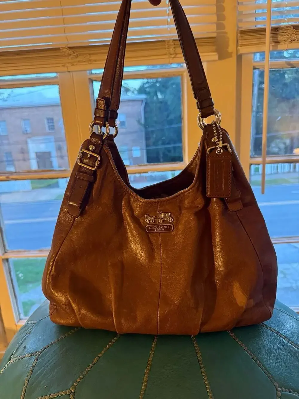 Coach Madison Maggie Brown Leather Shoulder Bag 16503